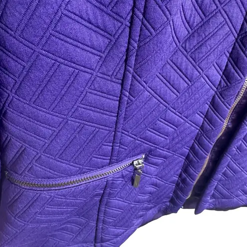 Laura Ashley Purple Quilted Full Zip Satin Lined Lightweight Jacket Pockets Sz L