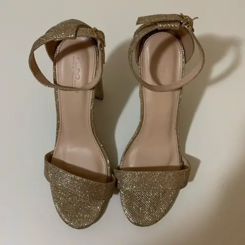 Lov Mark Rose Gold Shimmer Heels Size 8.5 - Image 4