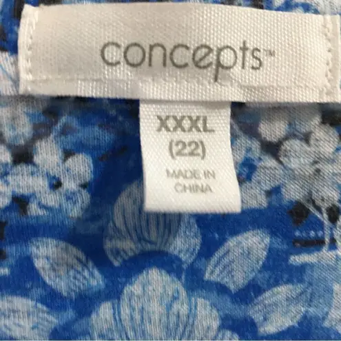 Plus size Sheer Flutter Sleeve Rhinestone Silky flowey top Blue