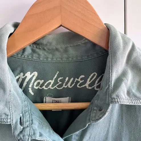 Madewell Women's Size Small Tomboy Green Button Up Work Shirt