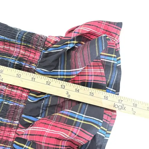 Draper James Smocked Blouse Womens L Peplum Puff Sleeve Square Neck Preppy