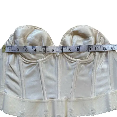 Vintage Adonna Bustier 34B Cream Underwire Longline Bra JCPenny 80s Pinup Corset Size undefined