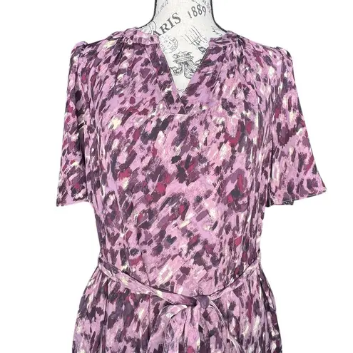 41Hawthorn LARGE Abstract Split Neck Waist Tie Pocketed Dress