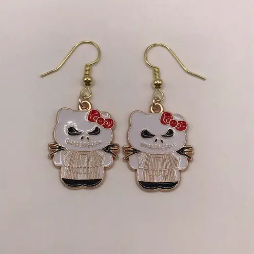 Hello Kitty  Halloween Costume Skellington Charm Earrings