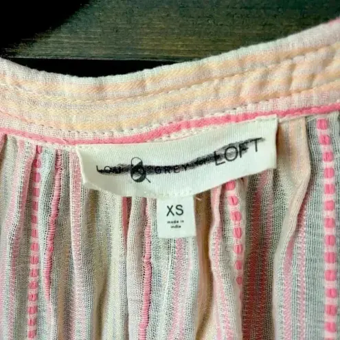 Lou & grey Boho Chic Pastel Striped Wrap Blouse‎ with Tassels Summer Beach Top D11