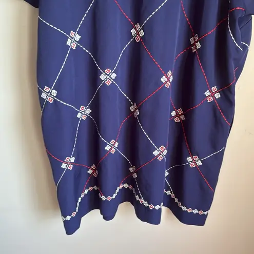 Frances Valentine Mabel Beaded Zip Front Mini Dress Navymulti 3X Blue