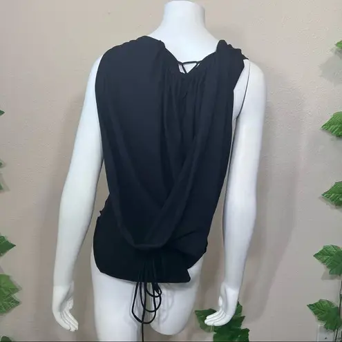 Zhen Nymph Black Corset Top Oversized Hood Size XS