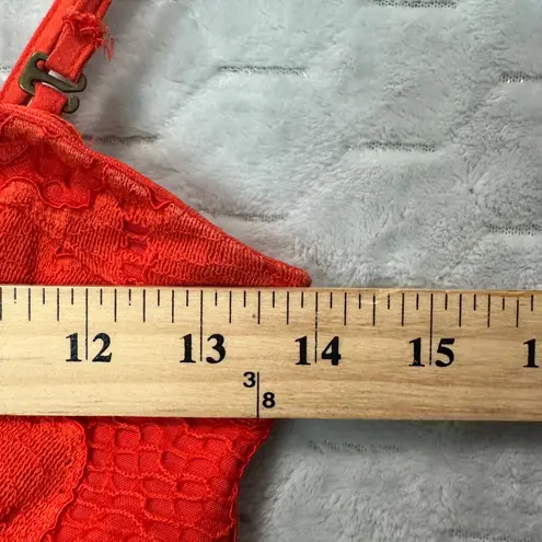 Maeve Anthropologie Women Red Lace Tiered Mini Dress XS Summer Party Cocktail