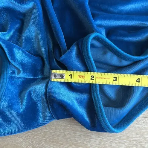 Aviator Nation Blue Five Stripe Velvet velour Dolphin Shorts Large