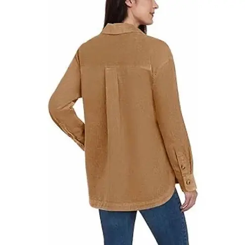 matty m Cotton Blend Corduroy Shirt Jacket Shacket Brown Tan Gorpcore womens XL