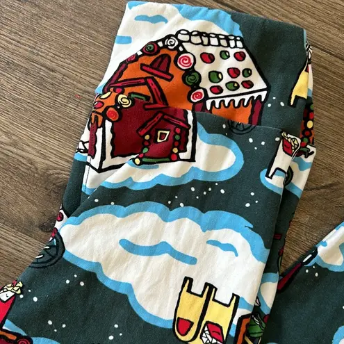 LuLaRoe | Gingerbread House and Man on A Bike Leggings One Size