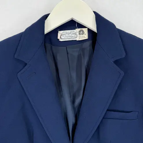 The Villager Navy Blazer Gold Button Wool Blend Women's Size 12 Read Blue