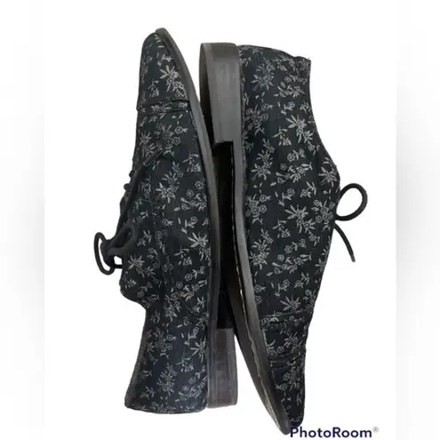 Toms  Black Gray Denim Mocha brogue Floral Print Canvas Oxfords lace up