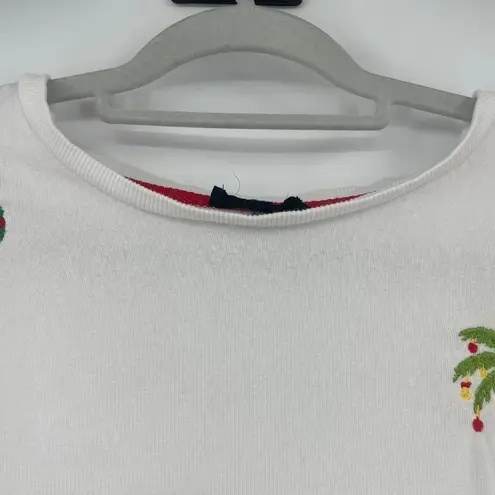 Jane and Delancey Tropical Christmas Fleece Top Sz S Embroider Holiday Flamingo