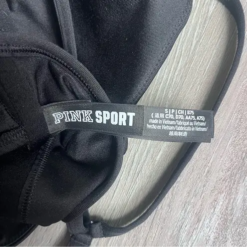PINK - Victoria's Secret Victoria's Secret PINK Black S Ultimate Wrap Gym to Swim Sport Bra Small