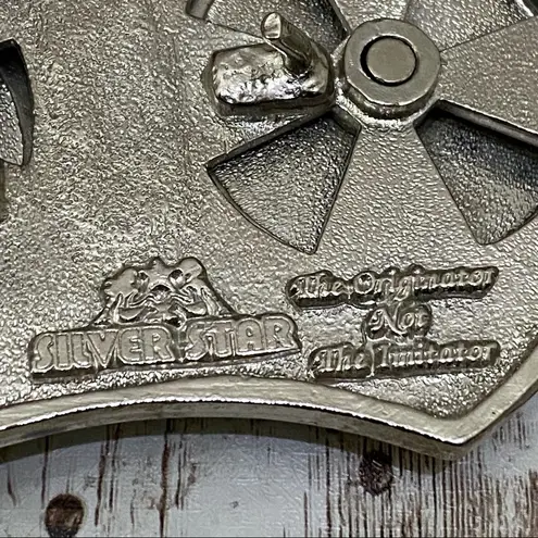 SILVER STAR Disc Jockey DJ Music Turn Table Silver Belt Buckle