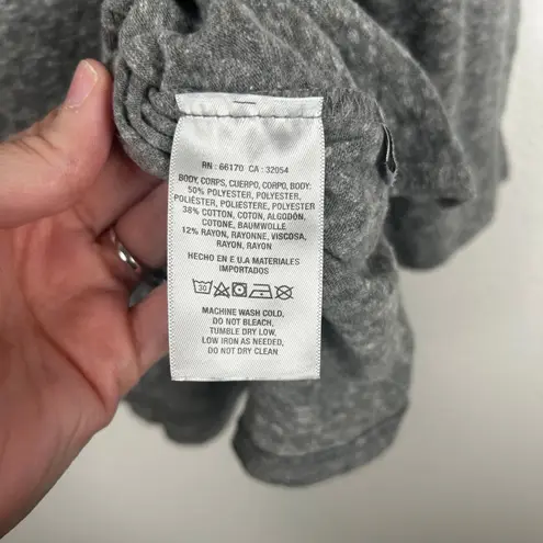 T.La Anthropologie Gray Heathered 3/4 Sleeve Scoop Neck Top Made in USA Casual Size M