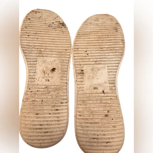 Giuseppe Zanotti Natalie Red Lip Crystal Sneakers Black Glitter Slip-On 36.5 GUC