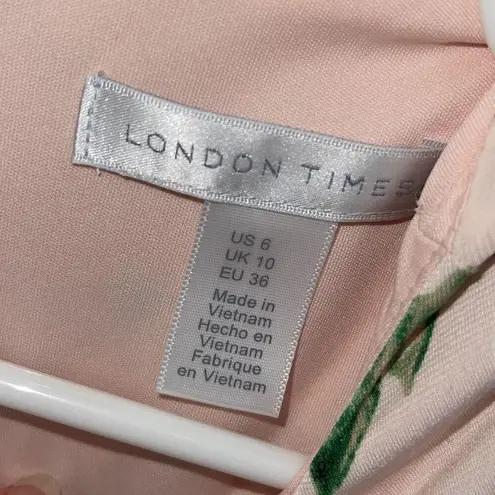 London Times Womens Floral Elastic Waistband Jumpsuit Dress Multicolor Size 6 NW