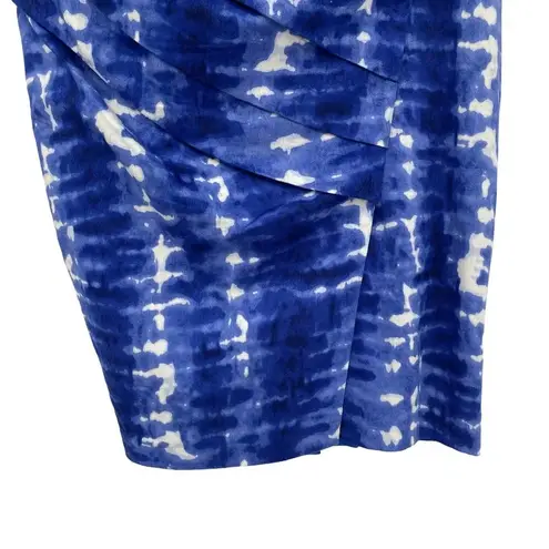 Anthropologie  Eva Franco Araca Pencil Skirt Tie Dye Print Cobalt Blue Size 10