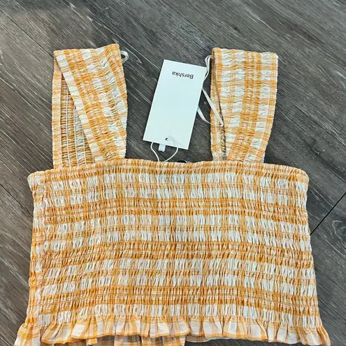 Bershka Berksha orange and white top