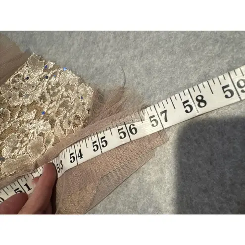 Candalite Vintage Y2K Coquette Fairy Maxi Dress M Pink Lace Crochet Sparkle