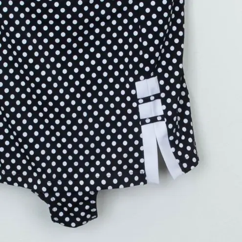 Catherines Womens Polka Dot One Piece Swimsuit Size 20W Retro Pin Up Vacation Black