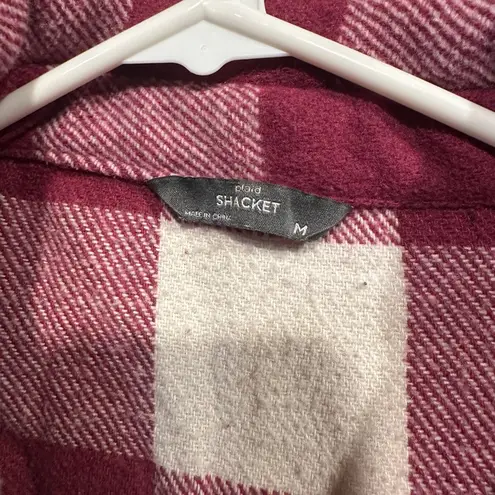 Plaid Shacket Red Size M