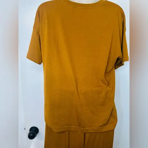 Pretty Garden Two Piece Outfit Short Sleeve Long Pants Leisure Jogger Set Sz S