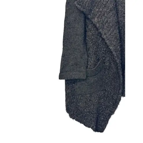 Berretti Women's Coat Hooded Open Pockets Loose Fit Acrylic Cardigan Gray Large