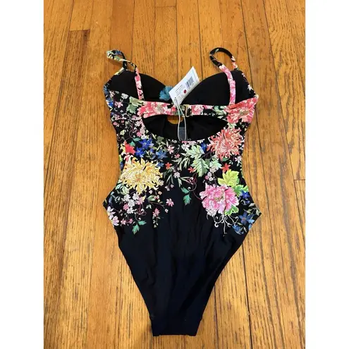 Johnny Was Metalli Notte Keyhole One-Piece Swimsuit Size XS New With Tags Floral