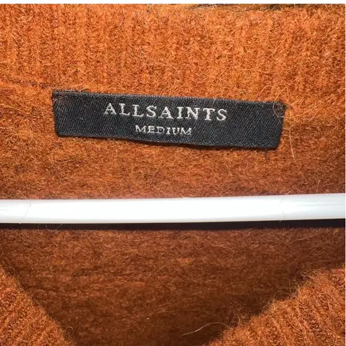 ALL SAINTS Split Saint Alpaca Wool Sweater, GingerGlow/Black, Sz M