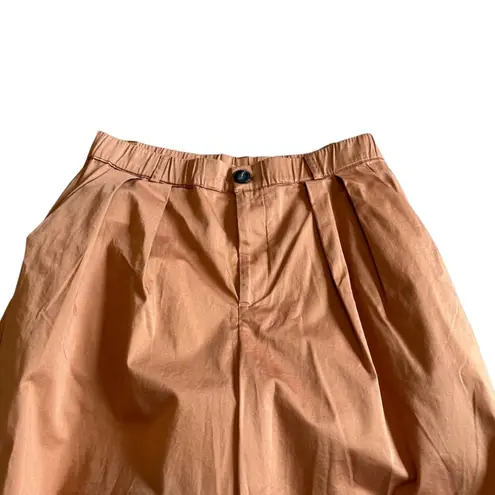 Maeve Anthropologie Rust Orange Curve Poplin Barrel Pants Cropped Size Small NWT