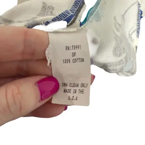 Vintage Painted Pony Floral Patterned Jacket Size Medium White