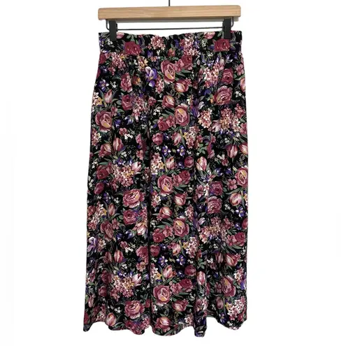 American Vintage Vintage 90s Pink and Purple Floral Midi Skirt