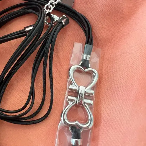 Salvatore Ferragamo New Ferragamo double wrap leather corded double heart bracelet