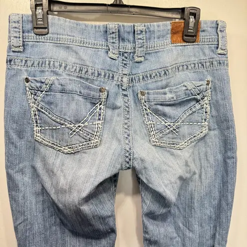 BKE Payton Jeans Low Rise Straight Distressed Destroyed Thrashed Faded Grunge