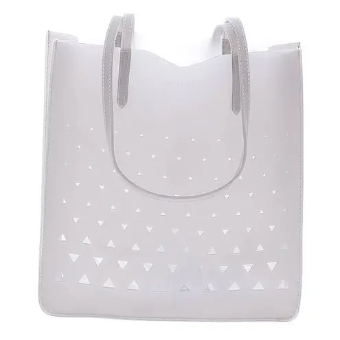 Eddie Borgo for Neiman Marcus matte jelly geometric tote bag Gray