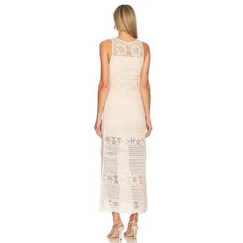 BB Dakota Crochet You Love Me Beige Crocheted Sleeveless Maxi Dress  by Steve