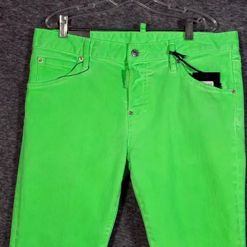 DSQUARED2 Cool Girl Cropped Jeans Neon Green Womens IT 40 US 4