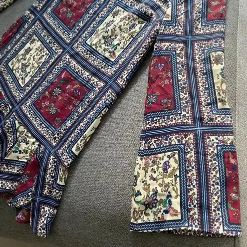 Lulu’s Crack A Smile Floral Patchwork Shift Dress Small Blue