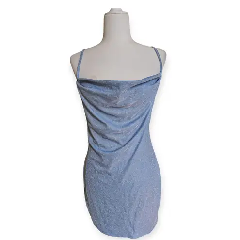 Jump Apparel Mini Dress Light Blue Glitter Club Eras Tour Cocktail Dress