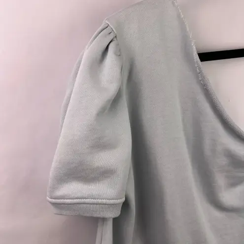 Cami NYC Beck Top, Glacier Blue, 100% Cotton, One Shoulder Puff Sleeve