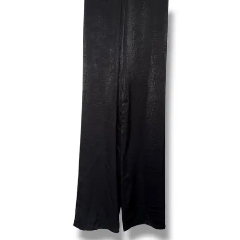 MISA Los Angeles MISA Xandra Elegant Black Halter Neck Wide Leg Jumpsuit Evening Formal Party