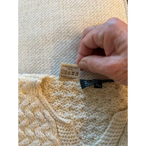 Blarney Woolen Mills Cable Knit Pullover Sweater Merino Wool Cream Women's XL