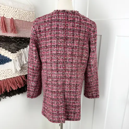 Talbots  Pinewood Tweed Wool Blend Single-Breasted Coat Jacket pink Sz 10 thumbnail 5