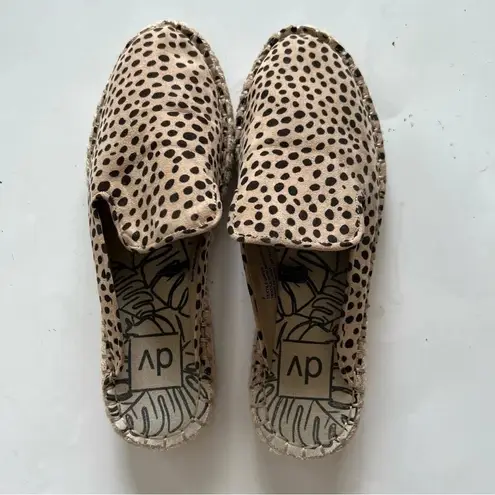DV Dolce Vita Elaine Leopard Espadrille Slip on Mule size 7 Tan