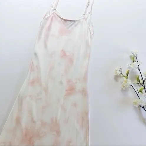 All Saints Benno Slip Dress Pink & White, Trendy Tie-Dye SMALL