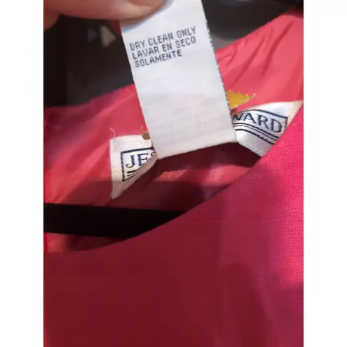 Jessica Howard Vintage Pink Midi Dress, Floral Embroidered Dress, Sz 6, Faux Set