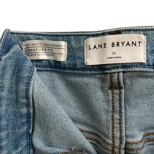 Lane Bryant  midrise boyfriend cropped distressed patchwork denim jeans 22